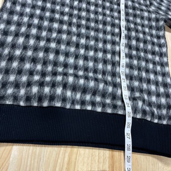 A.P.C. NWT Heidi Crewneck Embroidered Checked Brushed-Fleece Sweatshirt Size M - Picture 9 of 11
